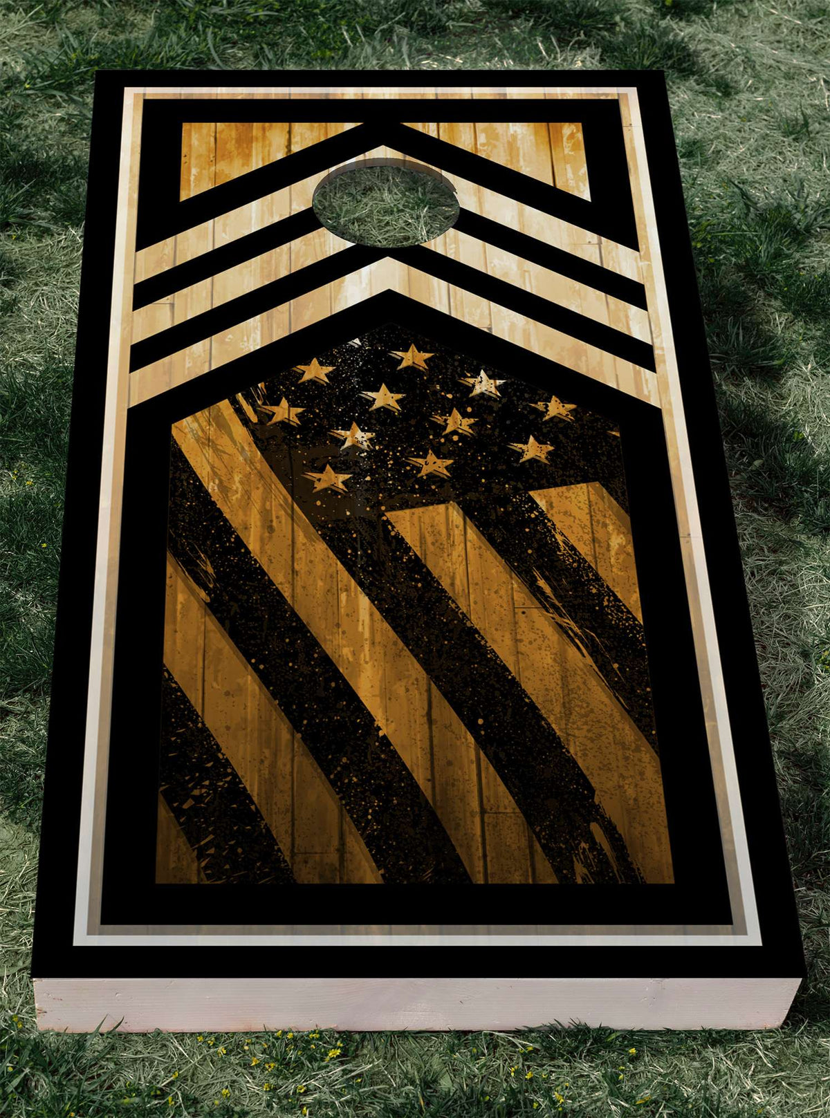 Wood American Flag Cornhole Board Wrap image 0